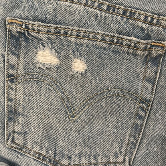 Levi's 501 Button Fly Cut Off Shorts Women's 27 Extreme Distress Bodycon Trashed - Picture 7 of 16